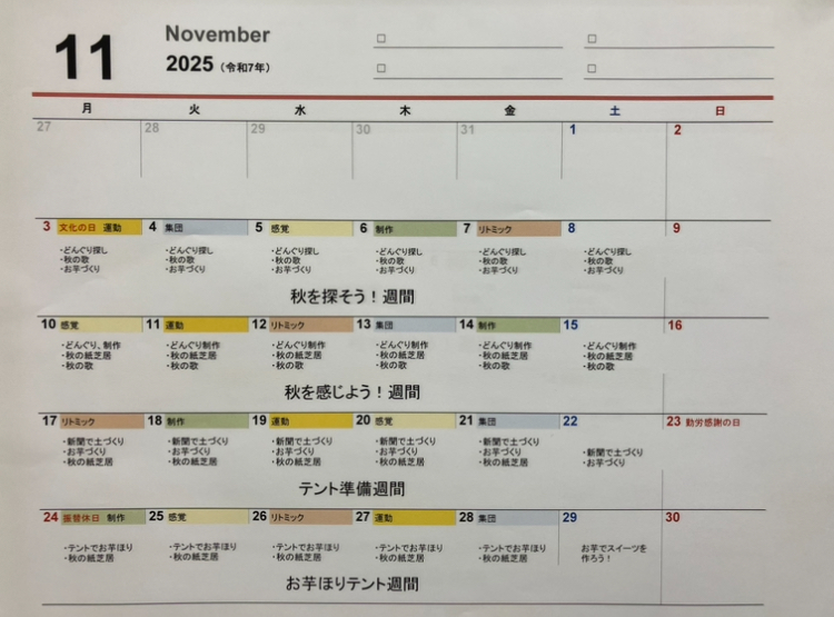 11月予定